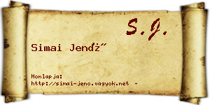 Simai Jenő névjegykártya