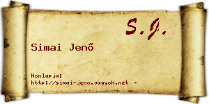 Simai Jenő névjegykártya